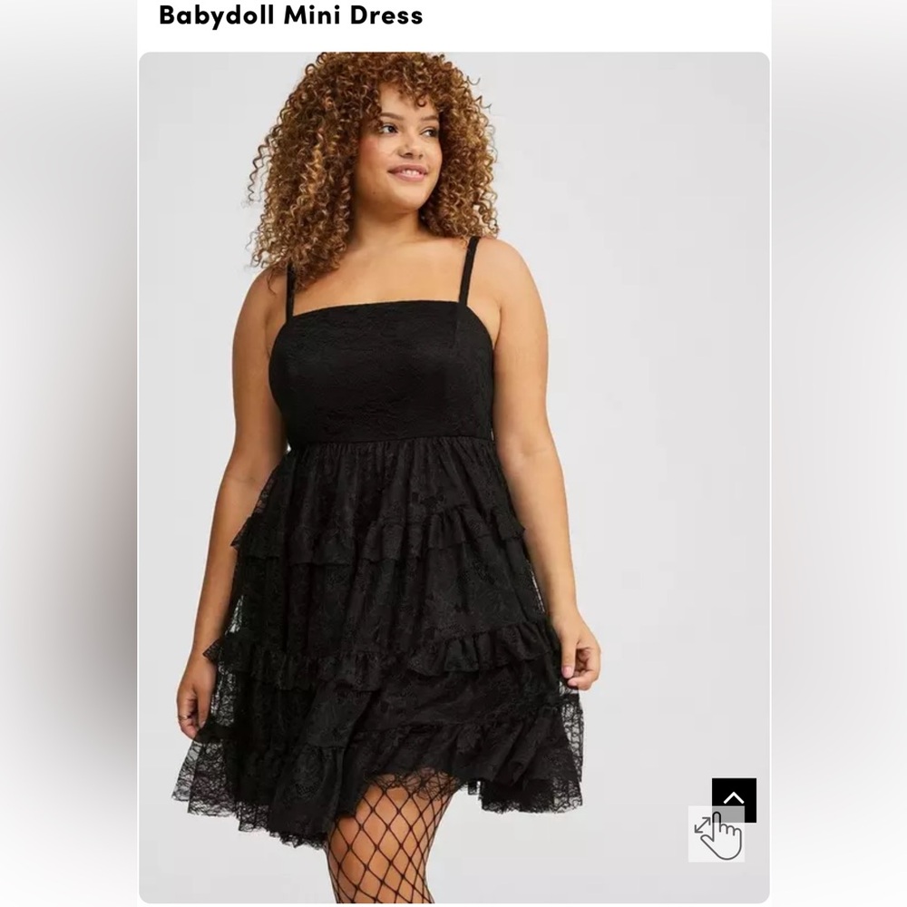 NWT Torrid Babydoll Mini Dress black